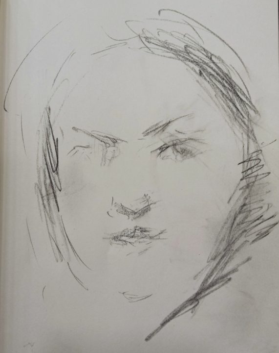 The portrait sketch of the Italian photography student-the subjective feeling of tone