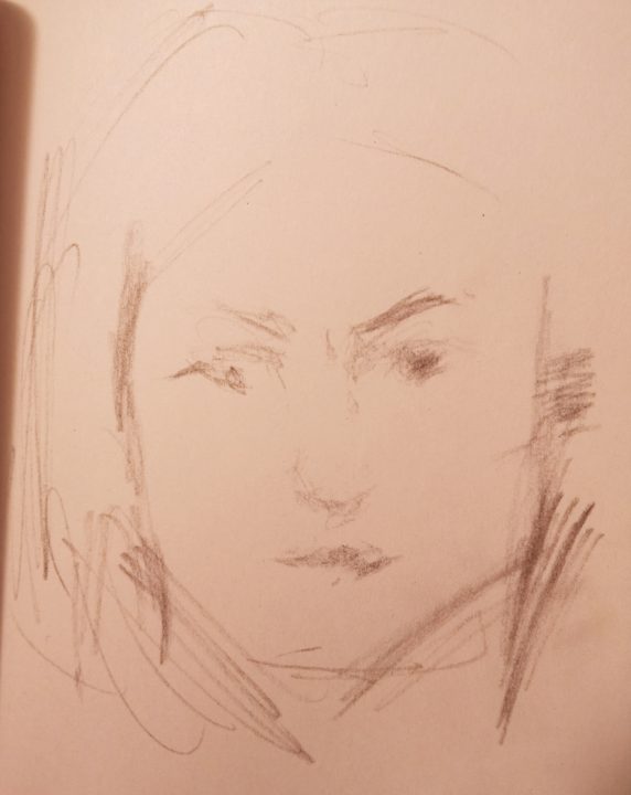 The portrait sketch of the Italian student who studies painting(Art study)