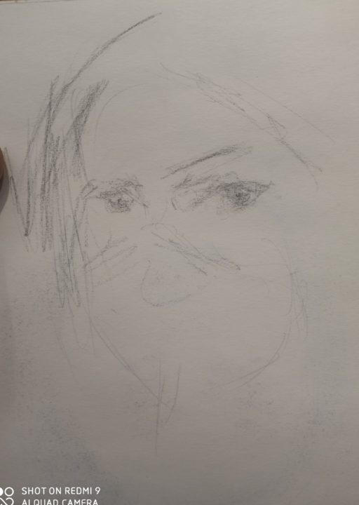 The portrait sketch of the woman from Portugal