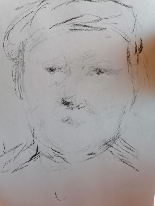 The portrait sketch of the landlord’s mother-Thank you for thier support and existence