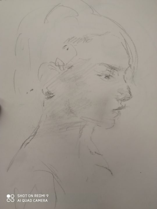 The portrait sketch of the student from Belgium-Thank you for her and her father’s existence