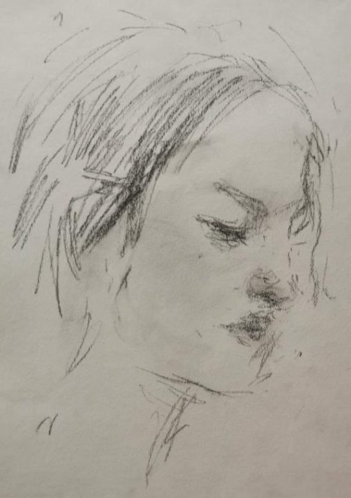 The portrait sketch of the Milanese student of Dance-The subjective feeling of the construction