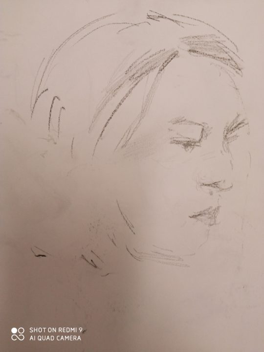 The portrait sketch of the Chinese student-The very quick impression