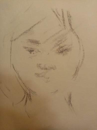 The portrait sketch of the French student in Paris-Thank you for her and her friend’s existence