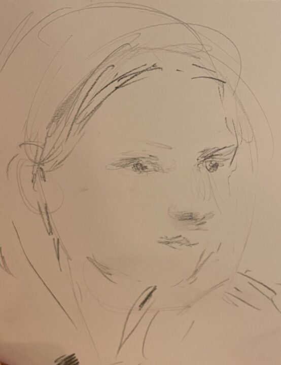 The other photo of the quick portrait drawing