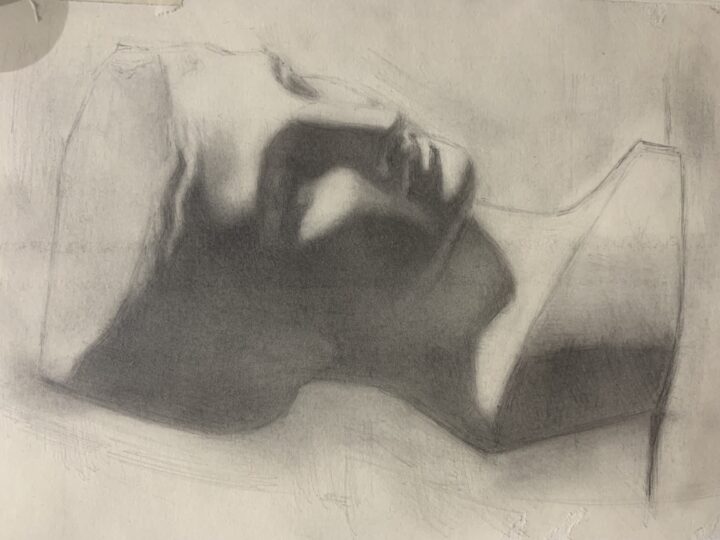 A new drawing demonstration is currently in progress during my online lesson.